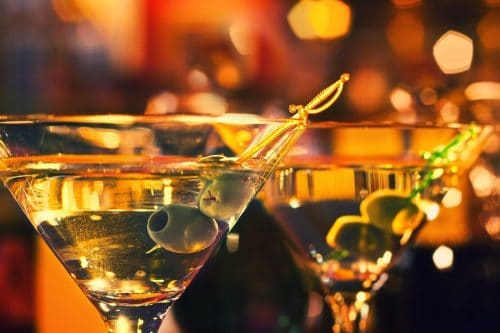 nightlife with classic martini