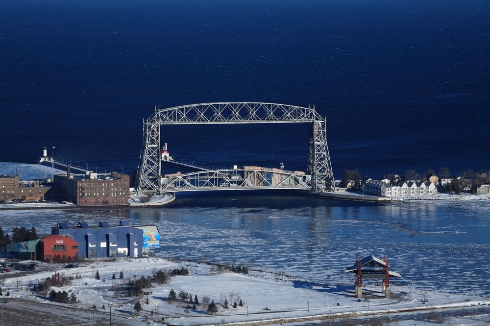 Check out the local Duluth bars for cockails, cider tastings, and craft beer., photo of Duluth historic bridge