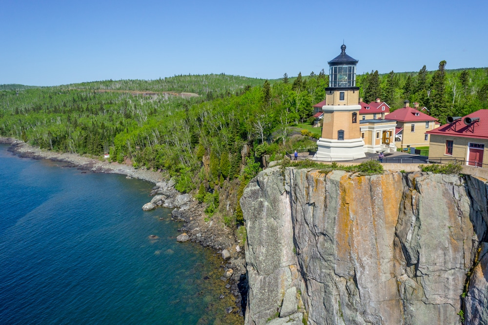 Things to do in Duluth, photo of the split rock lighthouse a state park on Lake Superior